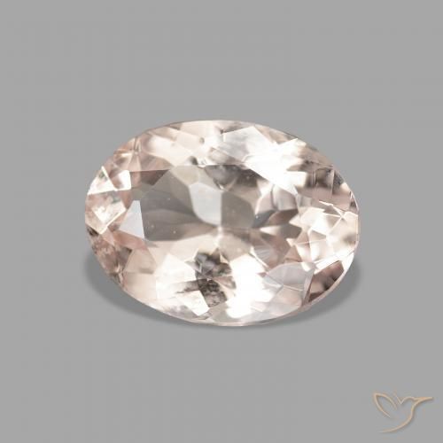 0.95 ct Pink Morganite Stone, Natural Morganite in Oval Facet Shape for Sale