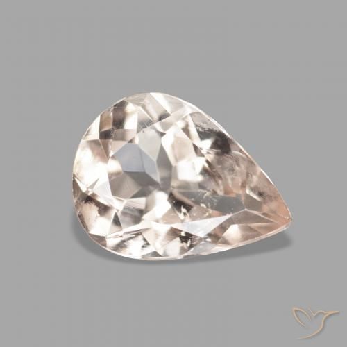 0.96 ct Pink Morganite Stone, Natural Morganite in Pear Facet Shape for Sale