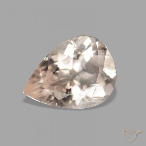 0.92ct Natural Medium Pink Morganite, Pear Shape, VVS-VS