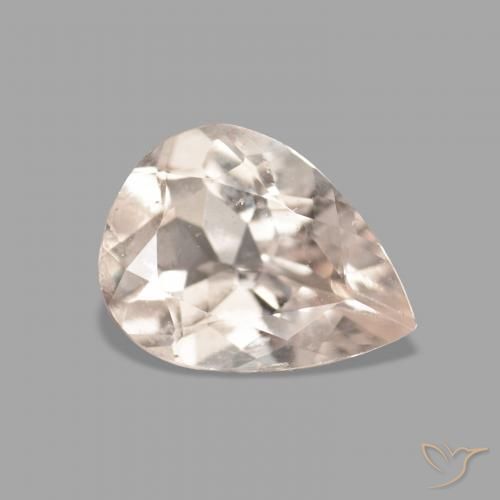 0.92 ct Pink Morganite Stone, Natural Morganite in Pear Facet Shape for Sale