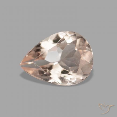 0.83ct Natural Medium Light-Pink Morganite, Pear Shape, VVS