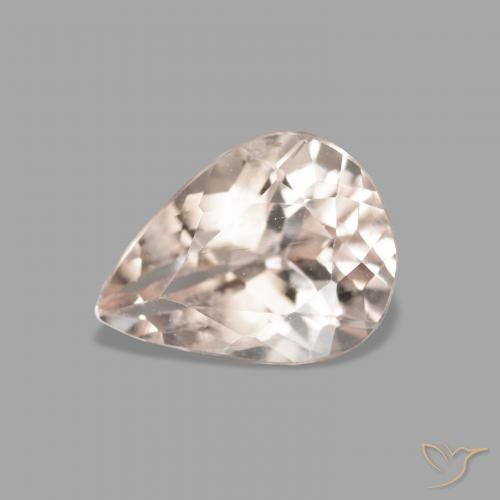 0.94ct Natural Salmon Pink Morganite, Pear Shape, VVS