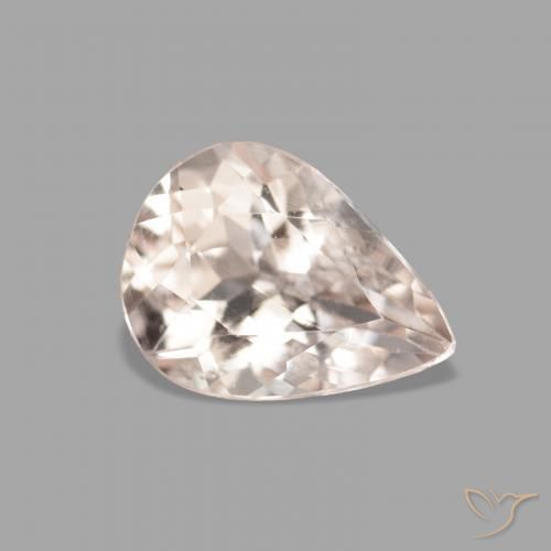 0.94 ct Pink Morganite Stone, Natural Morganite in Pear Facet Shape for Sale