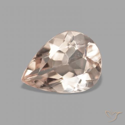 0.95ct Natural Medium Pink Morganite, Pear Shape, VVS