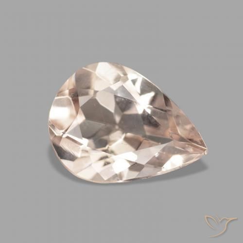 0.95 ct Pink Morganite Stone, Natural Morganite in Pear Facet Shape for Sale