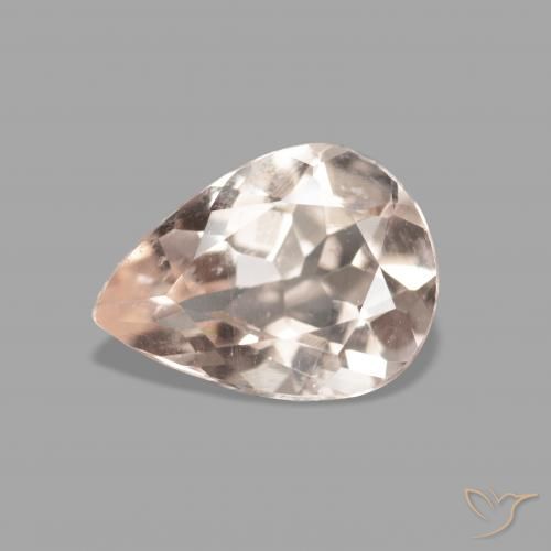 0.83ct Natural Medium Pink Morganite, Pear Shape, VVS