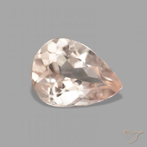 0.83 ct Pink Morganite Stone, Natural Morganite in Pear Facet Shape for Sale