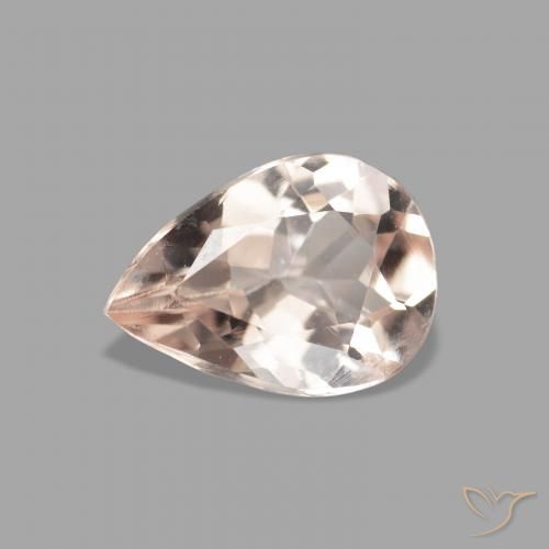 0.78ct Natural Medium Light-Pink Morganite, Pear Shape, VVS