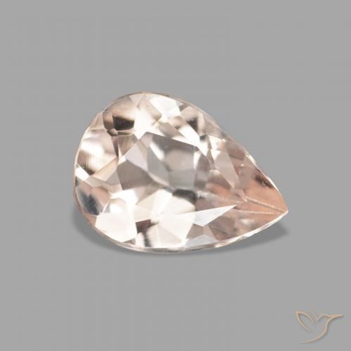 0.78 ct Pink Morganite Stone, Natural Morganite in Pear Facet Shape for Sale