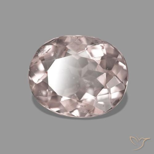 1.35 ct Pink Morganite Gemstone, Morganite Gem in Oval Facet Shape for Sale.