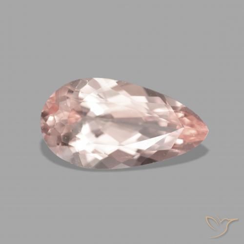 2.48 ct Pink Morganite Stone, Natural Morganite in Pear Facet Shape for Sale