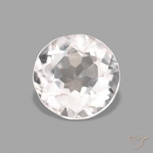 0.64ct Natural Very Light Pink Morganite, Round, VVS