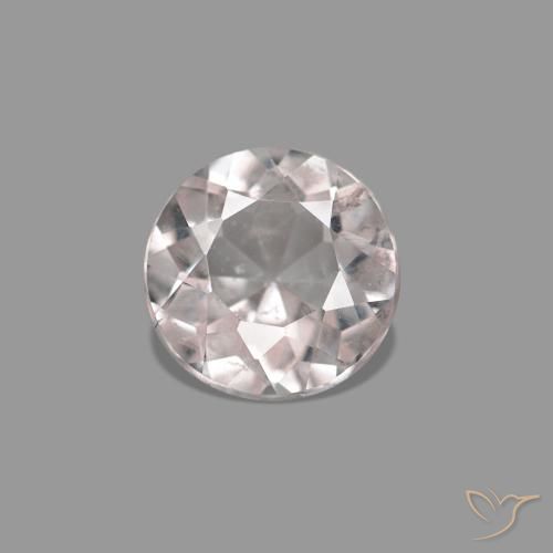 0.45 ct Pink Morganite Gemstone, Morganite Gem in Round Facet Shape for Sale.