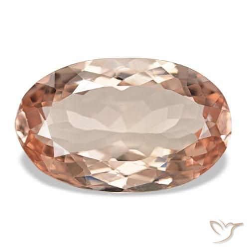 6.71 ct Pink Morganite Gemstone, Morganite Gem in Oval Facet Shape for Sale.