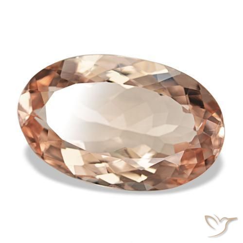 6.71 ct Pink Morganite Stone, Natural Morganite in Oval Facet Shape for Sale