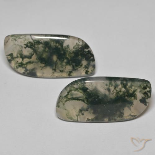 33.46 ct Fancy Moss Agate, 30.2 x 14.8 mm From India, Photo A
