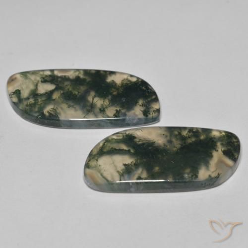 Moss Agate Gemstones in 30.2 x 14.8 mm Size for Sale, Moss Agate Stones in Multicolor Color