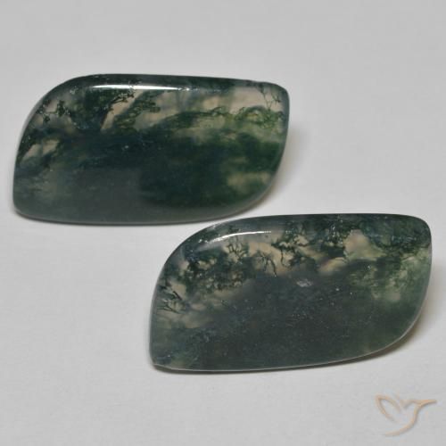 22.84 ct Fancy Moss Agate, 23.5 x 13.5 mm From India, Photo A