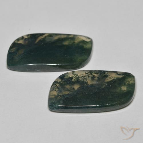 Moss Agate Gemstones in 23.5 x 13.5 mm Size for Sale, Moss Agate Stones in Multicolor Color