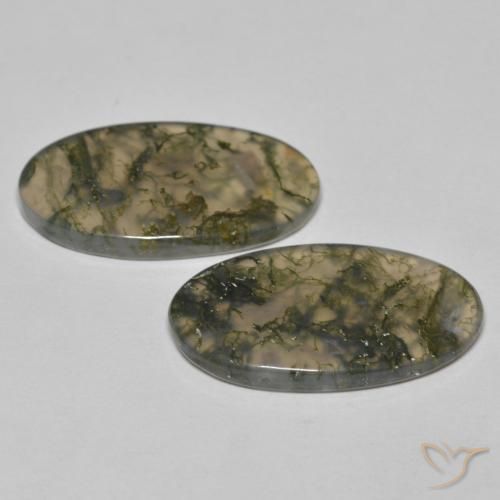 Moss Agate Gemstones in 24.2 x 14 mm Size for Sale, Moss Agate Stones in Multicolor Color