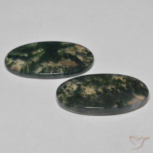 Moss Agate Gemstones in 25.8 x 13.6 mm Size for Sale, Moss Agate Stones in Multicolor Color