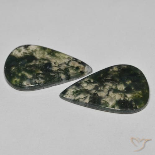 Moss Agate Gemstones in 25 x 18 mm (calibrated) Size for Sale, Moss Agate Stones in Multicolor Color