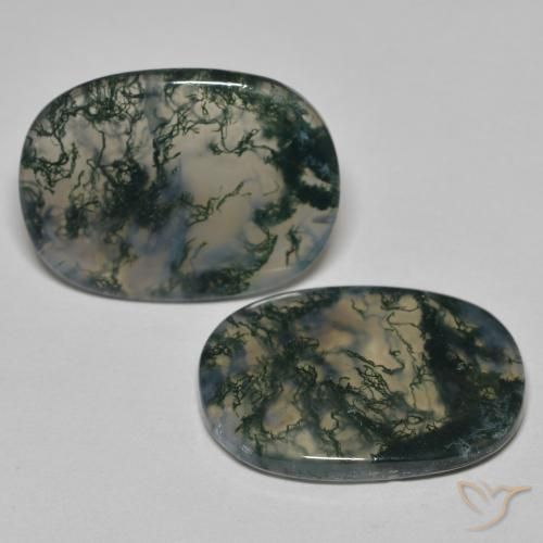 23.13 ctw Multicolor Moss Agate Stones, Natural Moss Agate in Cushion Cabochon Shape for Sale