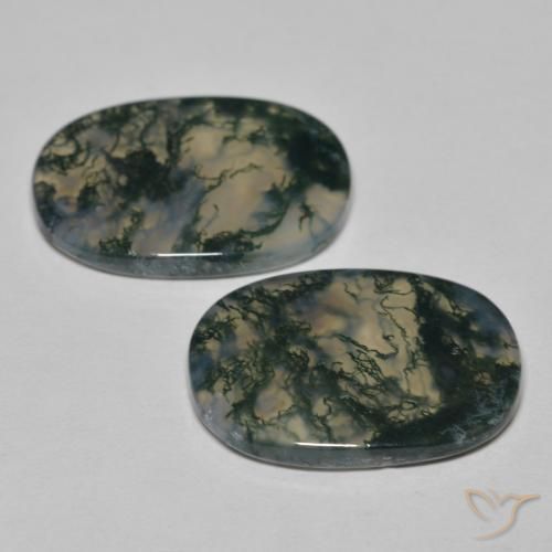 Moss Agate Gemstones in 21.9 x 16 mm Size for Sale, Moss Agate Stones in Multicolor Color
