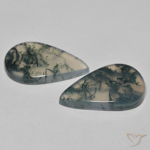 Moss Agate Gemstones in 21.6 x 13.8 mm Size for Sale, Moss Agate Stones in Multicolor Color