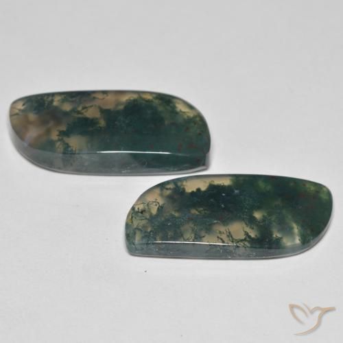 Moss Agate Gemstones in 23.3 x 11.4 mm Size for Sale, Moss Agate Stones in Multicolor Color
