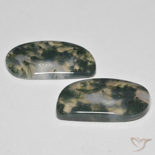 Moss Agate Gemstones in 23.9 x 12.6 mm Size for Sale, Moss Agate Stones in Multicolor Color