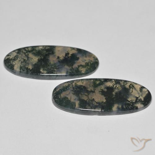 Moss Agate Gemstones in 31.8 x 14.4 mm Size for Sale, Moss Agate Stones in Multicolor Color