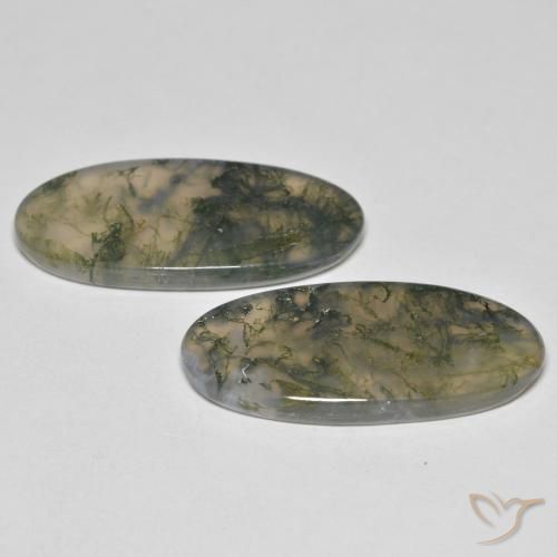 Moss Agate Gemstones in 28.2 x 13 mm Size for Sale, Moss Agate Stones in Multicolor Color