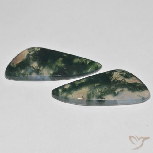 Moss Agate Gemstones in 32 x 14.8 mm Size for Sale, Moss Agate Stones in Multicolor Color
