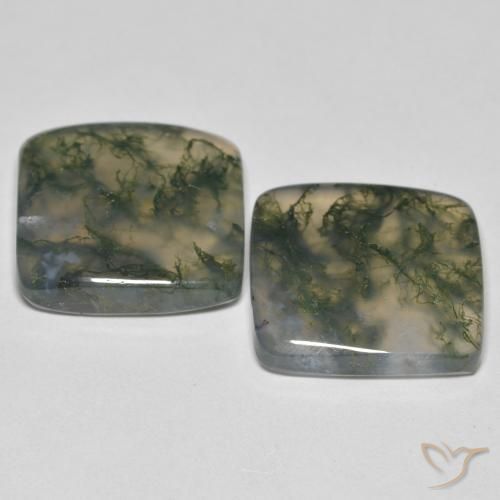 Moss Agate Gemstones in 16 x 16 mm (calibrated) Size for Sale, Moss Agate Stones in Multicolor Color