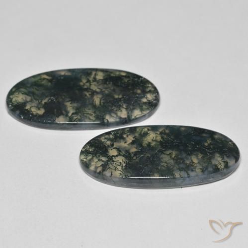 Moss Agate Gemstones in 28.7 x 14.1 mm Size for Sale, Moss Agate Stones in Multicolor Color