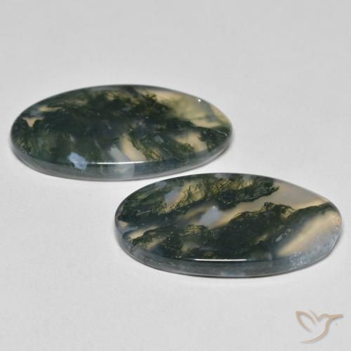 Moss Agate Gemstones in 24.9 x 13.2 mm Size for Sale, Moss Agate Stones in Multicolor Color