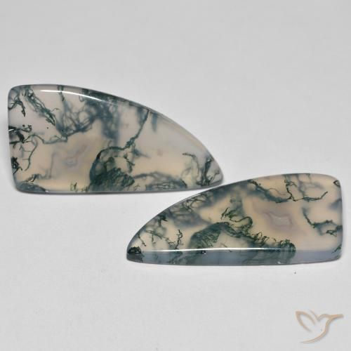 26.05 ctw Multicolor Moss Agate Stones, Natural Moss Agate in Fancy Cabochon Shape for Sale