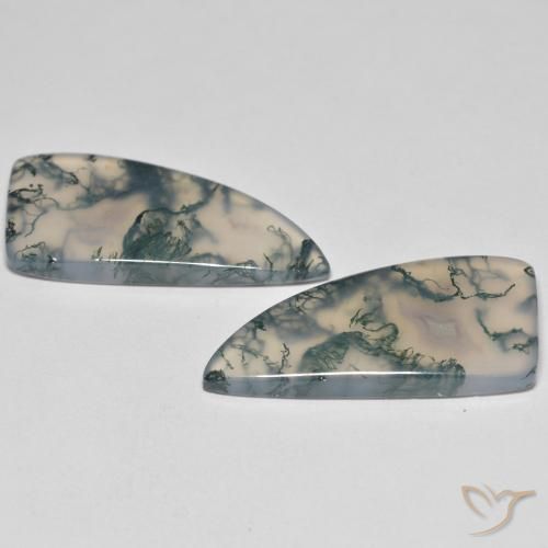 Moss Agate Gemstones in 28.2 x 14.4 mm Size for Sale, Moss Agate Stones in Multicolor Color