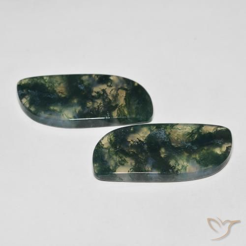 Moss Agate Gemstones in 30.4 x 15.1 mm Size for Sale, Moss Agate Stones in Multicolor Color