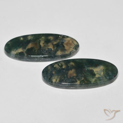 Moss Agate Gemstones in 28.9 x 13.3 mm Size for Sale, Moss Agate Stones in Multicolor Color
