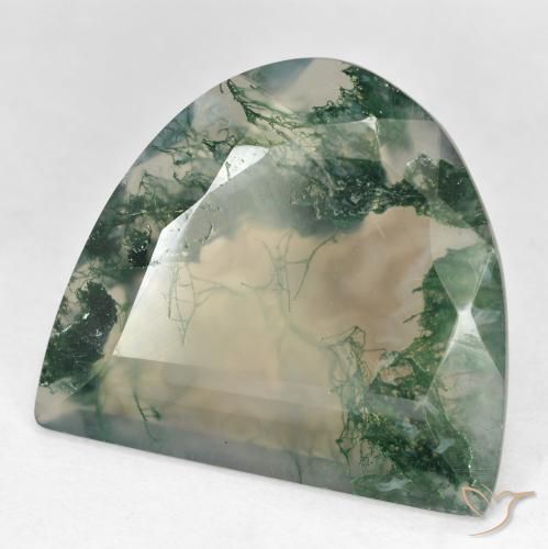 18.92 ct Multicolor Moss Agate Stone, Natural Moss Agate in Fancy Cut Shape for Sale