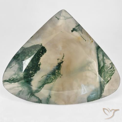 29.68ct Natural Multicolor Moss Agate, Pear Shape, Transparent