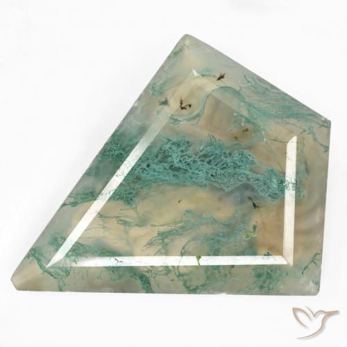 29.62 ct Odd Shaped Moss Agate, 35.6 x 29.1 mm From India, Photo A