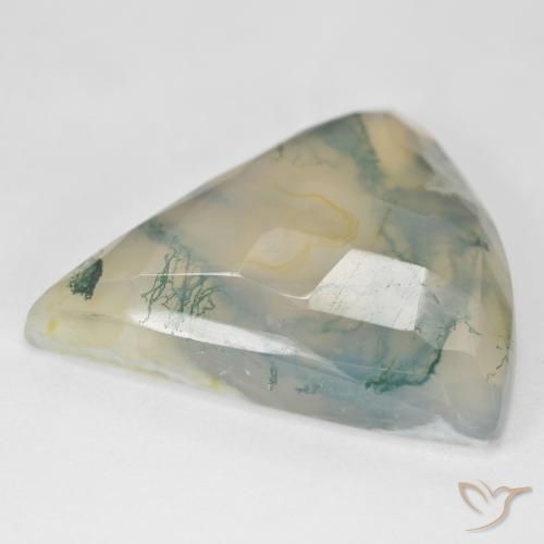 Moss Agate Gemstone in 26.8 x 26.8 mm Size for Sale, Moss Agate Stone in Light Green Color