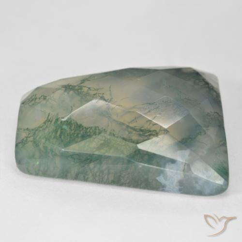 Moss Agate Gemstone in 26.6 x 21.4 mm Size for Sale, Moss Agate Stone in Light Green Color
