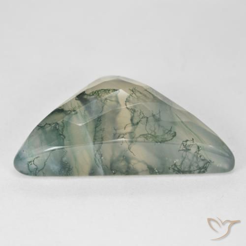 Moss Agate Gemstone in 26.4 x 15.6 mm Size for Sale, Moss Agate Stone in Light Green Color