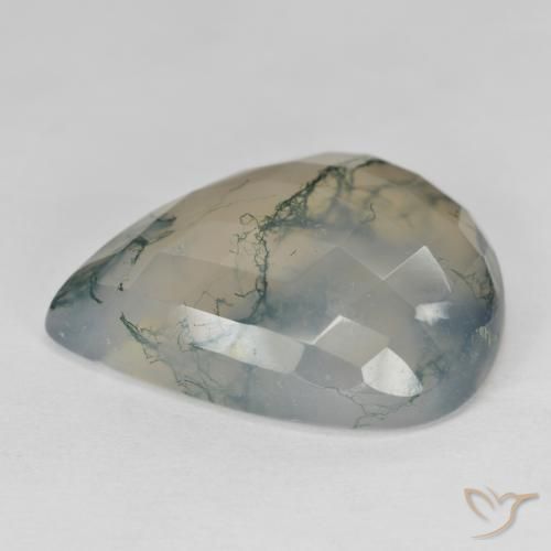 Moss Agate Gemstone in 26.9 x 21.6 mm Size for Sale, Moss Agate Stone in Light Green Color