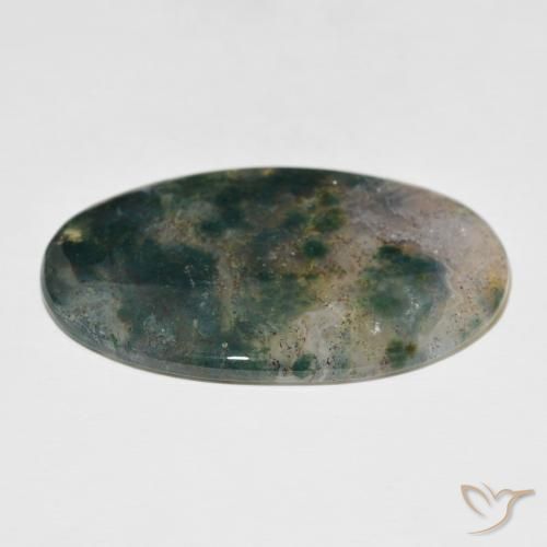 Moss Agate Gemstone in 43.6 x 28.7 mm Size for Sale, Moss Agate Stone in Multicolor Color