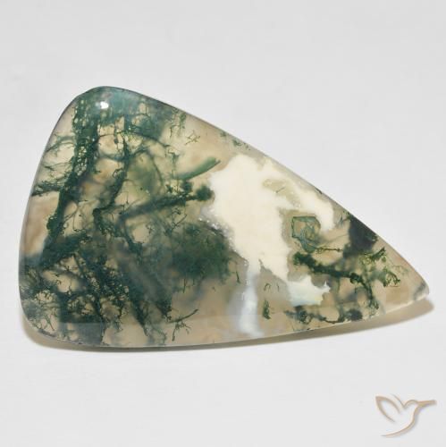 65.25 ct Multicolor Moss Agate Stone, Natural Moss Agate in Pear Cabochon Shape for Sale